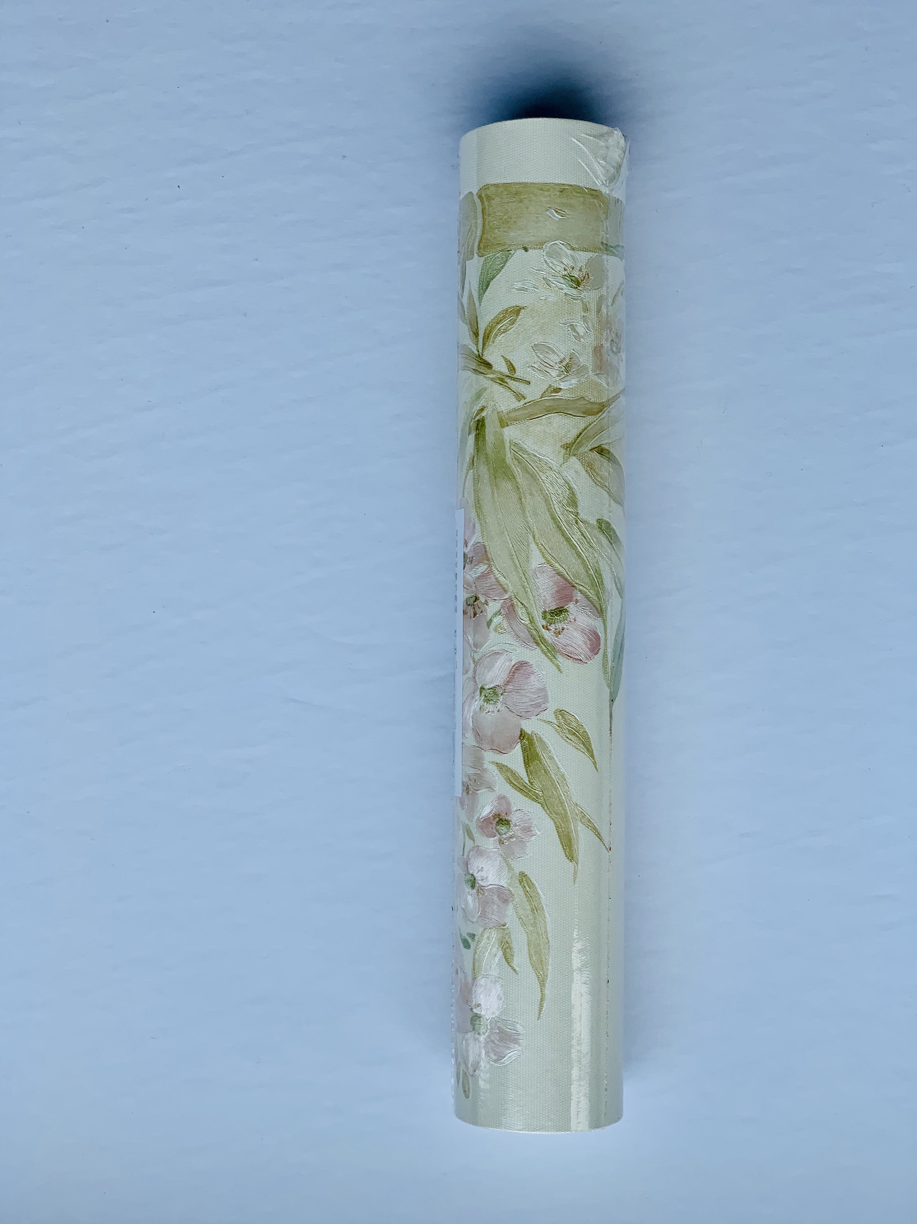 Pink 4.57m x 26.04cm Green Pearl Flowers on Bamboo Rod Wall Border Retro Design Floral Beige Dundee Deco BD6219 Prepasted Wallpaper Border 15 ft x 10.25 in 