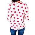 thumbnail image 2 of Love Heart Printed Women Long Sleeve Shirt Autumn Tops, 2 of 5