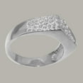 thumbnail image 4 of LBG British Made 18k White Gold Cubic Zirconia Mens band Ring - 33 size options - Size 8.5, 4 of 6