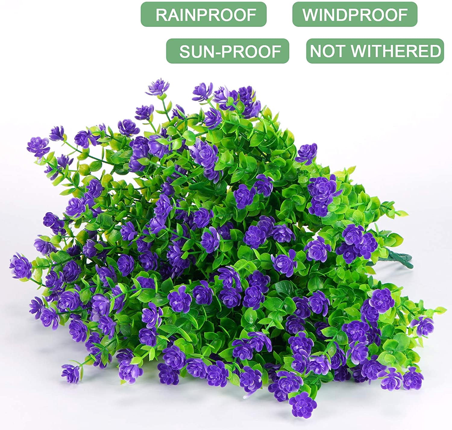 MAMOWEAR Artificial Flowers for Outdoor, 12PCS UV Resistant Fake Flowers for Decoration Indoor, No Fade Faux Plastic Hanging Plants Wedding Farmhouse Garden Porch Window Décor