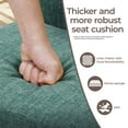 thumbnail image 5 of EOP Modern Dining Chairs Set of 2, Fabric Upholstered Dining Room Chairs, Wooden Armless Kitchen Side Chairs with Solid Wood Legs and Padded Seat, Green, 5 of 7