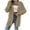 Khaki, variant on Fall Outfits for Women 2025 Fall Outfits for Women 2025 New Hollowed Out Machine Woven Sweater With Button Conditioning Shirt And Casual Jacket