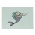 thumbnail image 1 of Mermaid Cutting Board, Character with a Seashell Mythological Underwater Cheerful, Decorative Tempered Glass Cutting and Serving Board, Small Size, Multicolor, by Ambesonne, 1 of 1