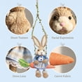 thumbnail image 4 of laqbezok Easter Bunny on Carrot Swing Hanging Decor, 13.78" Woven Rabbit Figurine with Hanging Rope, Rustic Spring Home Accent for Windows, Doors & Covered Porch, 4 of 6