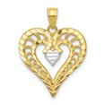 thumbnail image 1 of 10K Rhodium Plated Yellow Gold & Rhodium Heart Pendant, 1 of 2