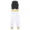 thumbnail image 4 of Alvivi Kids Boys Arabian Prince Cosplay Costume Party Performance Waistcoat Vest Loose Pants Black 16, 4 of 7