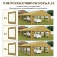 thumbnail image 5 of Outsunny 20' x 40' Heavy Duty Party Tent, Galvanized Outdoor Canopy Tent with Removable Sidewalls, 12 Windows and 2 Doors, Brown, 5 of 10