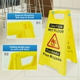 thumbnail image 4 of 2 Pack Panneau de Précaution pour Sol Humide, Hauteur 17.5 Pouces, Jaune Vif, Cadre en A Double Face, Message de Précaution Commercial Bilingue, 4 of 7
