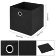 thumbnail image 3 of Contenedores de almacenamiento de cubos de tela, cajas de almacenamiento de cubos negras de 11x11x11 con ojal, cestas decorativas de tela plegable, inserciones de cubos de cubículo, cajón de almacenam, 3 of 5