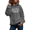 thumbnail image 4 of Women's Hoodies Sweatshirts – God Is Greater Than The Highs And Lows Sweatshirt Women Pullover Long Sleeve Graphic Top Dark Gray L, 4 of 5