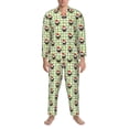 thumbnail image 3 of Naloa Christmas Hat French Bulldog Men’s Pajamas Set - Long Sleeve Button Down Sleep Shirt and Pajama Bottoms Sleepwear Set-Large, 3 of 7