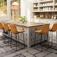 thumbnail image 6 of Homall Barstools High PU Leather Counter Bar Stool With Back and Footrest Set of 2, Light Brown, 6 of 7
