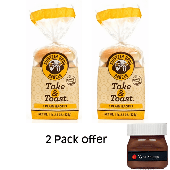 Einstein Bros Bagels Take & Toast, Plain Bagel, 5 Count, 18.5oz Bag