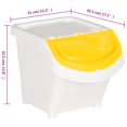 thumbnail image 4 of vidaXL Stackable Waste Bins with Lids 3 pcs White PP 78 L, 4 of 5