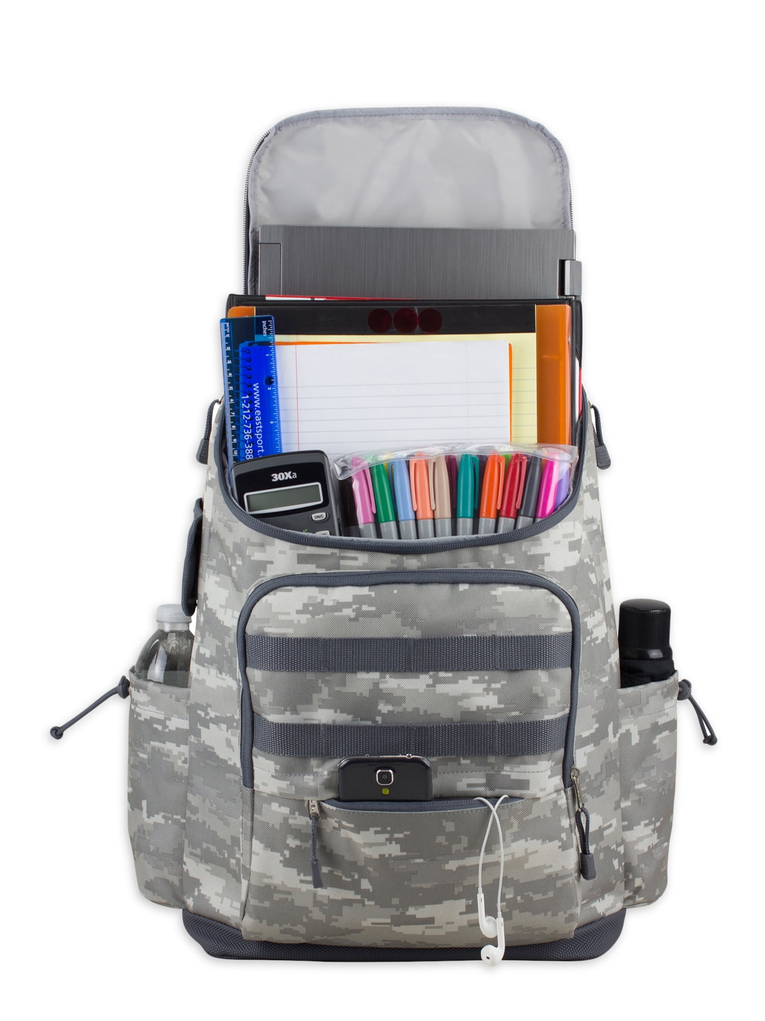 Fuel Unisex Outdoor Cargo Top Loading Backpack, Gray Static Camouflage