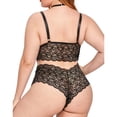 thumbnail image 4 of Gibobby Conjunto de lencería de encaje Conjunto de Lencería de Malla, Elegante Conjunto de Lencería con Bordado de Bloques de Color Ajustable para Mujer para Luna(Negro, 4XG), 4 of 5