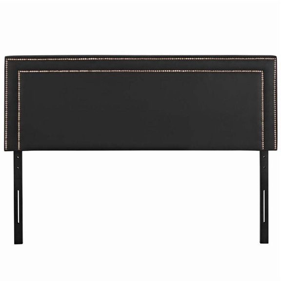 Hawthorne Collection Faux Leather Upholstered King Headboard in Black