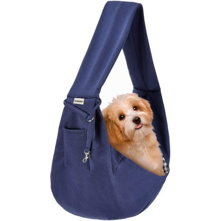 Hgudesign FDJAS Small Pet Sling Carrier-Hands Free Rrsible Pet Papoose Bag Tote Bag with a Pocket Safety Belt Dog for Outdoor Travel (Red)
