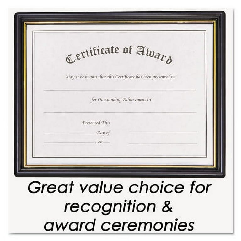 Economy Framed Achievement/Appreciation Awards, 11 x 8.5, Horiztontal Orientation, White with Black Border Economy Framed Achievement/Appreciation Awards, 11 x 8.5, Horiztontal Orientation, White with Black Border
