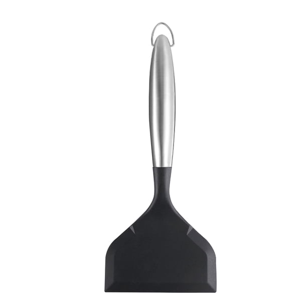 Espátula de silicona para cocinar, mango de acero inoxidable, para wok, suministros de cocina
