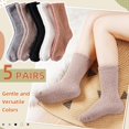 thumbnail image 5 of Womens Fuzzy Socks Soft Cozy Fluffy Slipper Socks Winter Warm Plush Sleeping Christmas Socks 5 Pairs, 5 of 6