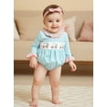 thumbnail image 6 of BemeyourBBs Baby Girl Romper Long Sleeve Golf Cart Embroidery Stripes Bodysuit, 6 of 8