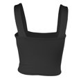 thumbnail image 6 of DHFJKG Women's Sexy Crop Tank Top Square Neck Wide Straps Tight Solid Color Basic Cami Shirts Summer Night Out Club Party Wear Trendy Tops, 6 of 6