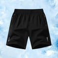 thumbnail image 2 of WDDDD Men‘s Quick Dry Athletic Shorts Elastic Waist Zipper Pockets Hiking Gym Black M, 2 of 3