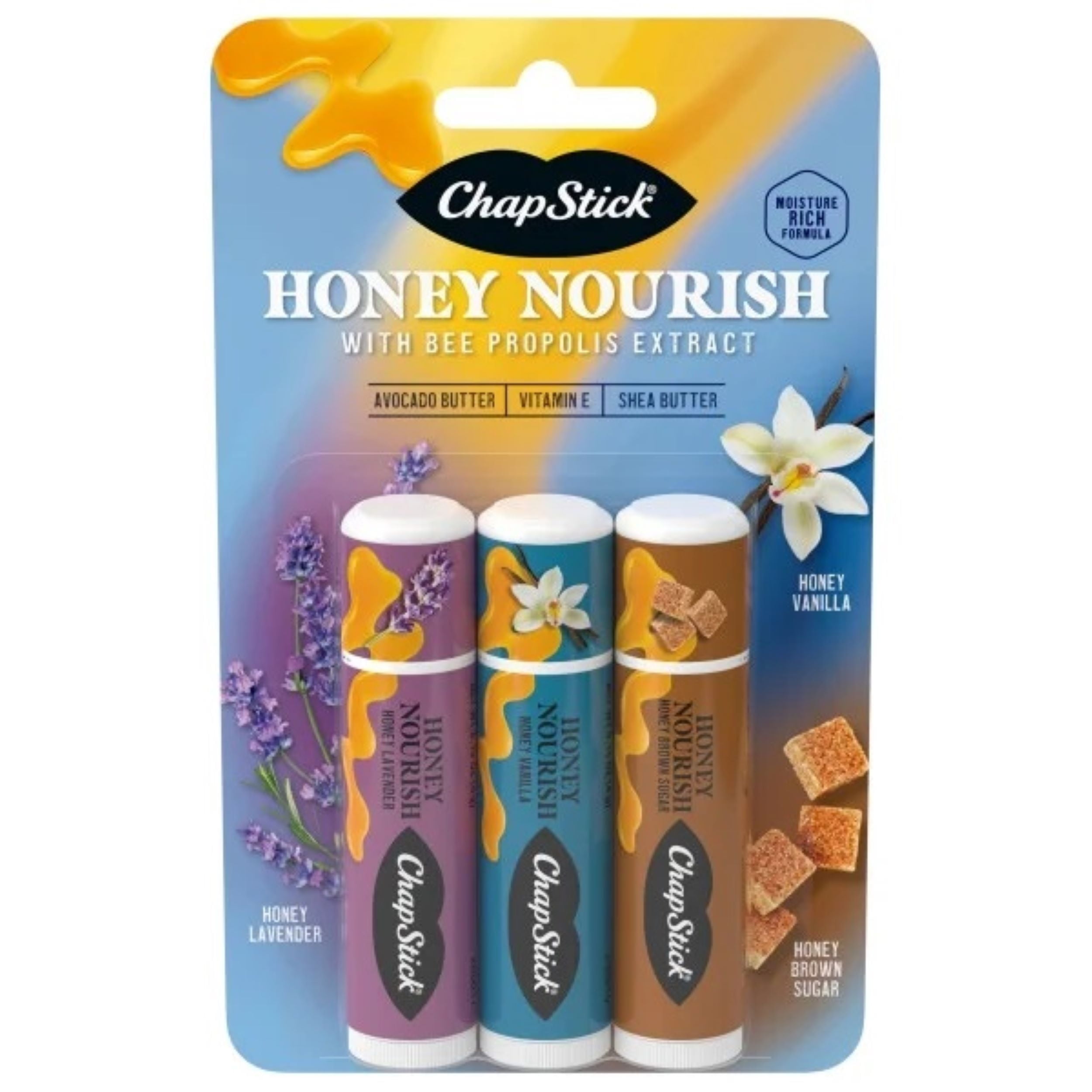 (2 pack) ChapStick Moisturizing Honey Lip Balm Variety Pack, 0.15 oz, 3 Pack