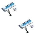 thumbnail image 3 of Langgg 6 Pcs VER008S 4Pin SATA 6PIN PCI PCIE PCI-E Riser Card 008s 008 Adaptateur 1X à 16X USB3.0 Rallonge Bleu 2ensemble, 3 of 4