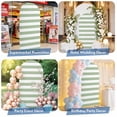 thumbnail image 6 of Sage Green Striped Arch Backdrop Cover, Spandex Fitted Wedding Arch Cover, Farmhouse Sage Green Stripes Round Top Stand Covers for Birthday Ceremony Bridal Shower Party Decor 4x1.65 Ft, 6 of 9