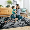 thumbnail image 6 of IR Imperial Rooms Shaggy Rug 3x5ft for Hallway, Ultra Soft Modern Area Shag Floor Carpet Grey Tie Dye, 6 of 11