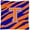 Blue Orange, variant on Monogram Initial T Tiger Stripe - Blue Orange Decorative Fabric Pillow