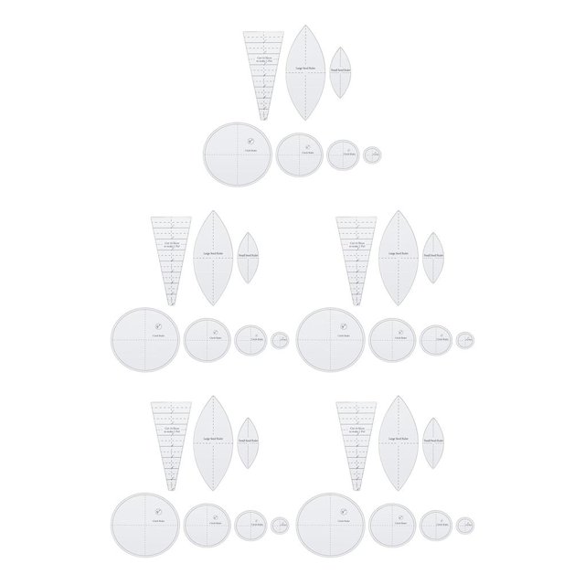 Injueey Kit de plantillas, regla para acolchado acrílico, sastre portátil reutilizable, costura artesanal, accesorios para manualidades, Type2 NO2