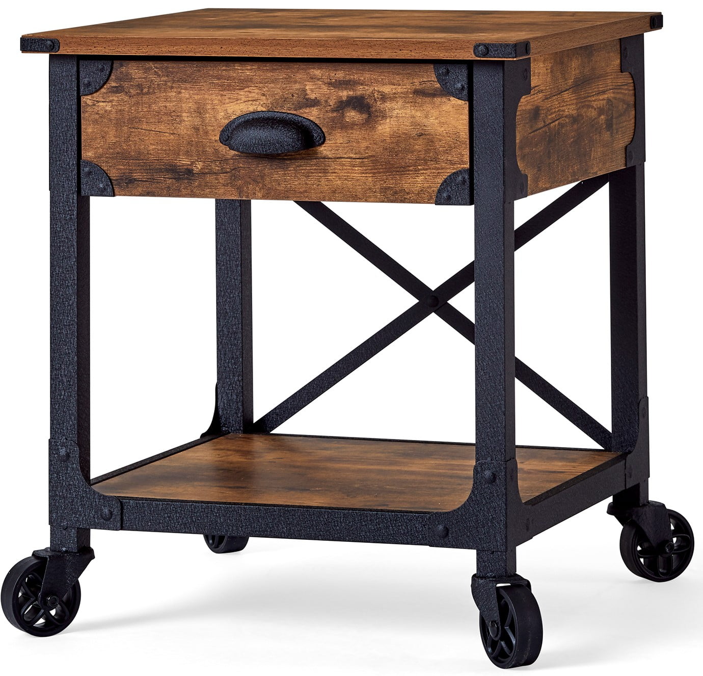 Better Homes & Gardens 2 Drawer Rustic Country File Cabinet, Weathered Pine Finish