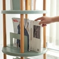 thumbnail image 4 of Mintazer 360° Rotating Bookshelf, Solid Wood 4-Tier Standing Bookcase Open Shelves for Living Room, Bedroom, Study Room, Kitchen, 4 of 11