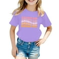 thumbnail image 1 of MEZZALL T-Shirt Décontracté à Lettres pour Filles, Col Rond, Manches Courtes, Coloré, 1-2 Ans, 1 of 3