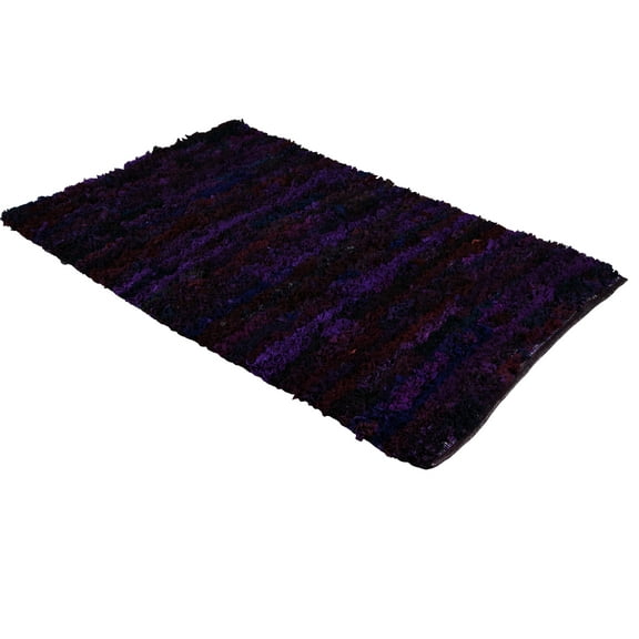 3x5 ft Purple Shag Rug for Living Room Indoor Non-Slip Eco-friendly Handwoven Cotton & Polyster Chindi Area Rug (36''x 60'') by MystiqueDecors