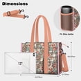 thumbnail image 5 of Teacher Tote Bag,Pioneer Flower Floral Print Pattern Teacher Utility Tote Bag,Large Work Tote Bags for Women with Multiple Pockets,Top Zipper Closure,13.8x10.6x6.7 Inch, 5 of 5