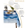 thumbnail image 2 of Navy Blue Ombre Table Cloth, Modern Moire Abstract Art Luxury Waterproof Tablecloth for Rectangle Tables, Reusable Washable Fabric Table Cover for Restaurant Kitchen Dining Tables 54"x108", 2 of 6