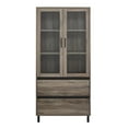 thumbnail image 4 of Walker Edison Elaine Mid Century Glass Door Bookcase, Grey Wash, 4 of 11