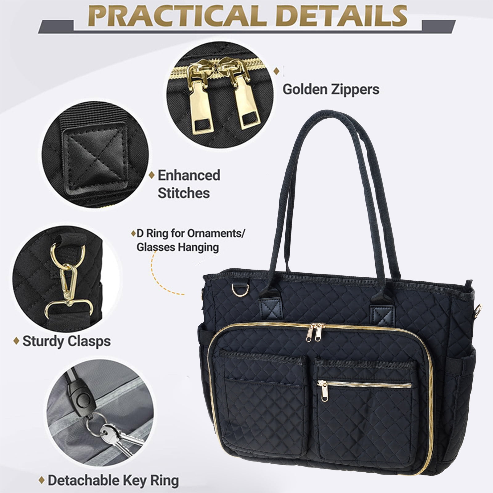 Teacher Toted Bag Work Laptop Bag with Cup Holder,Nurse Bags Professional Briefcases Business Computer Purses Handbag
