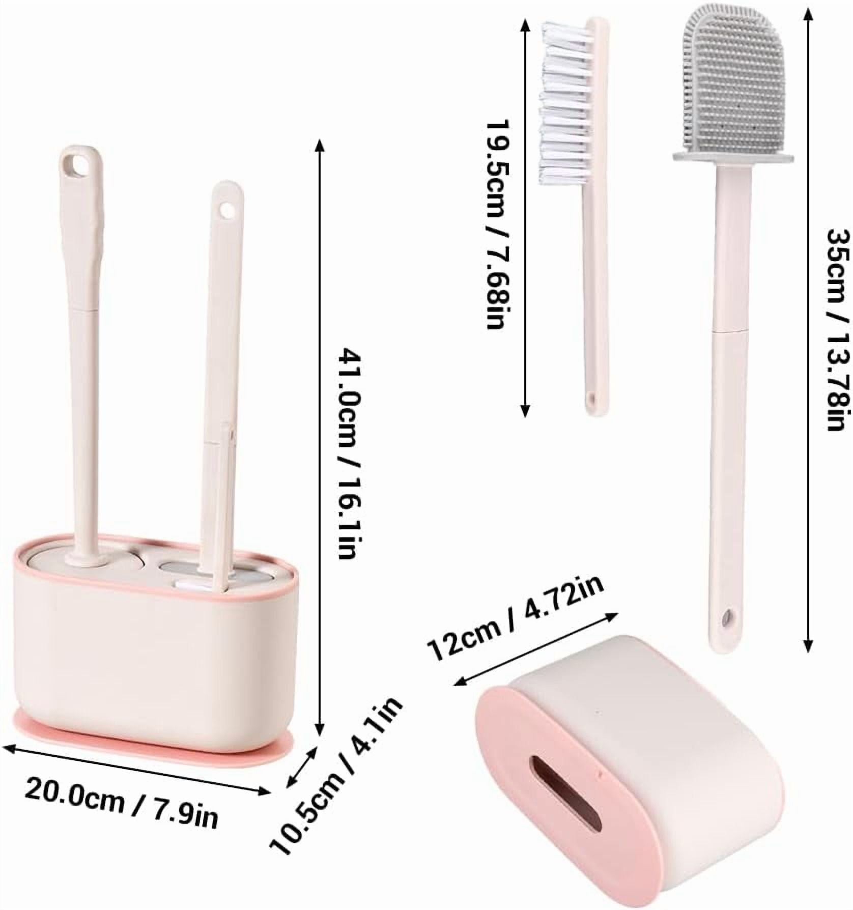 ABPETE Toilet Brush Set, Bathroom Accessories, Toilet Bowl Cleaners, Deep Cleansing Multifunctional Hanging Toilet Brush Set for Bathroom(Cherry Blossom Pink)