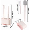 thumbnail image 6 of ABPETE Toilet Brush Set, Bathroom Accessories, Toilet Bowl Cleaners, Deep Cleansing Multifunctional Hanging Toilet Brush Set for Bathroom(Cherry Blossom Pink), 6 of 17