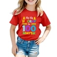 thumbnail image 4 of PMVFHDE T-Shirts pour Filles Hauts d'Été pour Filles Hauts Décontractés pour Filles T-Shirts pour Filles Garçons et Filles Mode Décontractée Imprimé Col Rond Manches Courtes T-Shirt Haut Rouge, 3-4 Ans, 4 of 4