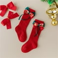 thumbnail image 2 of ZINTAOZT Baby Girl Knee High Socks Christmas Long Tube Socks with Bow Toddler Cotton Knit Ribbed Socks Leggings Gift, 2 of 6