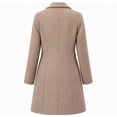 thumbnail image 3 of Vixolx Womens Mid Length Coat Notched Lapel Single Breasted Overcoat with Patch Pockets Fall Winter Business Casual Outerwear, 3 of 7
