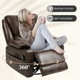thumbnail image 5 of HOMCOM Massage Recliner Chair with Heat, Swivel Rocker with Footrest, Brown, 5 of 8