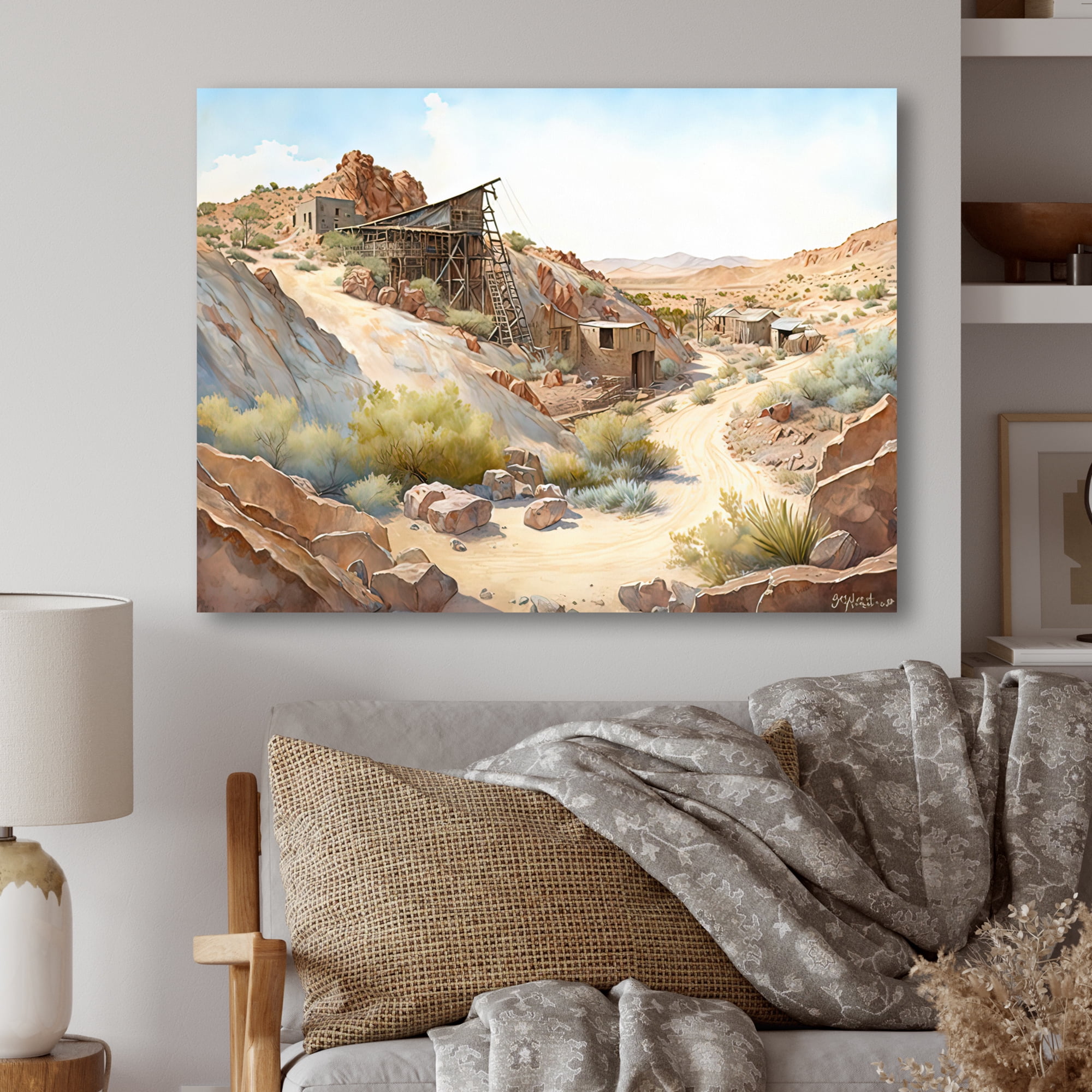 Designart Wild West Mine In Arizona V Canvas Wall Art