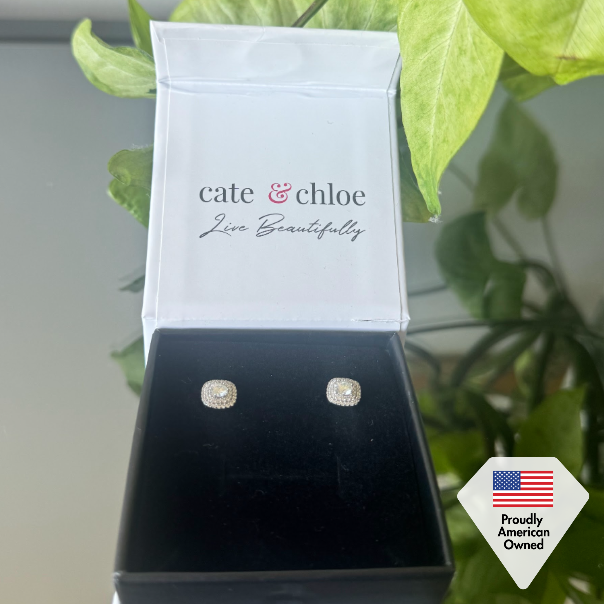 Moissanite by Cate & Chloe Lucy 925 Sterling Silver Stud Earrings 0.6TCW for Women, Gift for Her